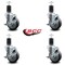Service Caster 4'' Thermoplastic Rubber Swivel 1-5/8'' Expanding Stem Caster Set with Brake, 4PK SCC-EX20S414-TPRB-TLB-158-4 - alternate 2